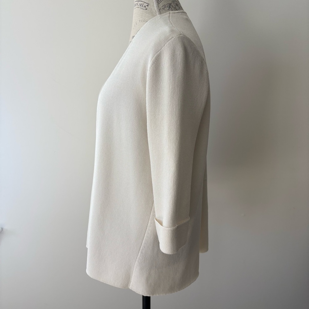 Ann Taylor Factory Elegant Cream Open-Front Cardigan - Picture 10 of 11